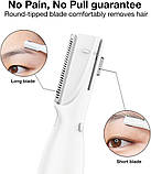 Тример для брів на обличчі з формувачем брів, гнучкою поворотною головкою, напрямною гребінцем та щіточкою для чищення, фото 3