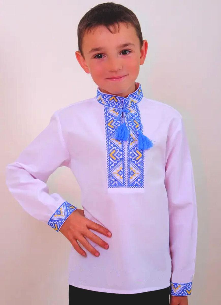 Українська вишиванка з жовто-синьою вишивкою 146