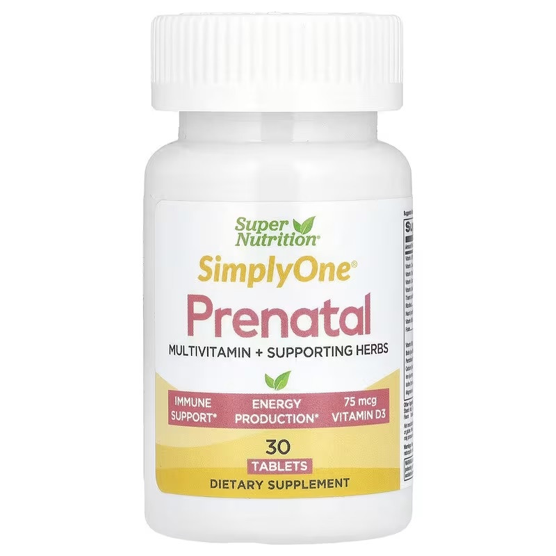 Вітаміни для прийому в період вагітності Super Nutrition Simply One Prenatal 30 капс.