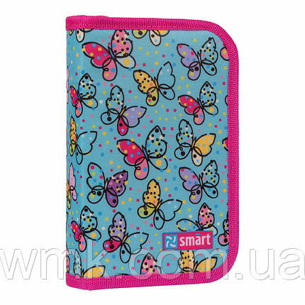 Пенал твер. SMART одинар.2 клап. HP-04 Bright butterfliesl , блак. 532835, фото 1