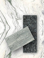 Для кухні мармур заграє в колекції вишуканого керамограніту THE TOP та GRANDE в оздобленні BIANCO ARNI, який поєднуємо із CIPOLLINO GREEN та BLUEGREY QUARTZ.