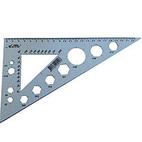 Трикутник 22 см пластиковий з транспортиром Атлас К-9040, 901103