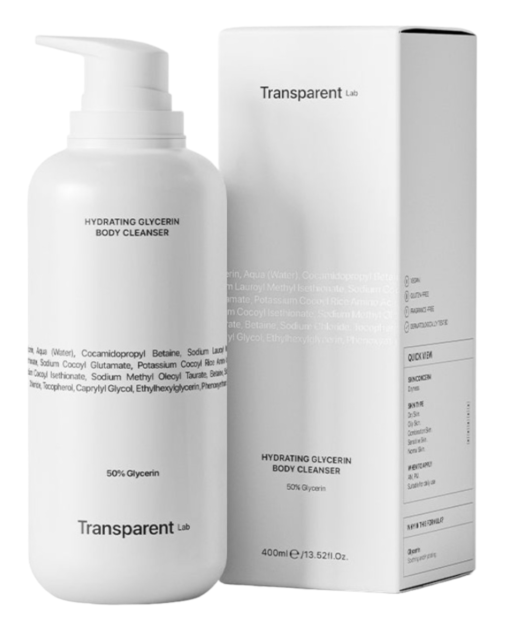 Засіб для очищення тіла з гліцерином Transparent Lab Hydrating Glycerin Body Cleanser 400 ml, фото 1