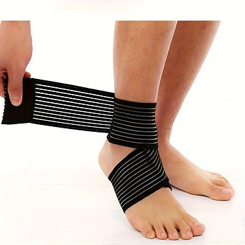 Компресійний бандаж для гомілковостопного суглоба, унісекс. Колір чорний
