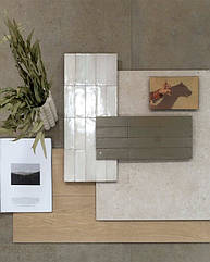 Для сучасного органічного дизайну ми пропонуємо новий ефект каменю в керамограніті NATURALIA в поєднанні з невеликими форматами плитки CROGIOLO LUME і CONFETTO, а також керамогранітом VERO з ефектом дерева.