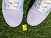 СКИДКА 38 р Кеди БІЛІ з блакитною смугою Vans Old Skool  WHITE / Light Blue кросівки 2024 унісекс, фото 8
