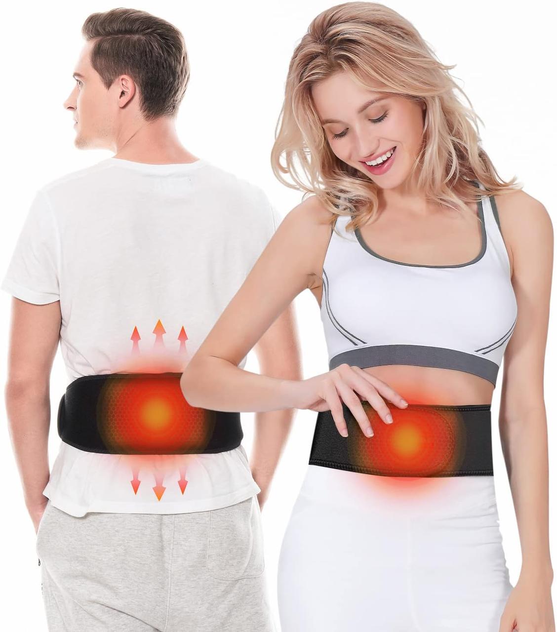 Бездротова нагрівальна подушка для болю в спині з 3 рівнями тепла, портативна грілка для нижньої частини спини, місячні судоми, фото 1