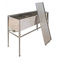 Стіл для розпечатки стільників 1.5 м з плоским кошиком 0.5 мм AISI 304, кран пластик