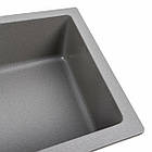 Гранітна мийка для кухні Platinum 7945 Parunana матова Сірий мусон), фото 4