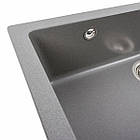 Гранітна мийка для кухні Platinum 7945 Parunana матова Сірий мусон), фото 5