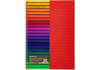 Зошит А4 80 арк спіраль клітинка пластик обкл Радуга Асорті, фото 4