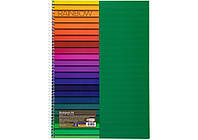 Зошит А4 80 арк спіраль клітинка пластик обкл Радуга Асорті, фото 6