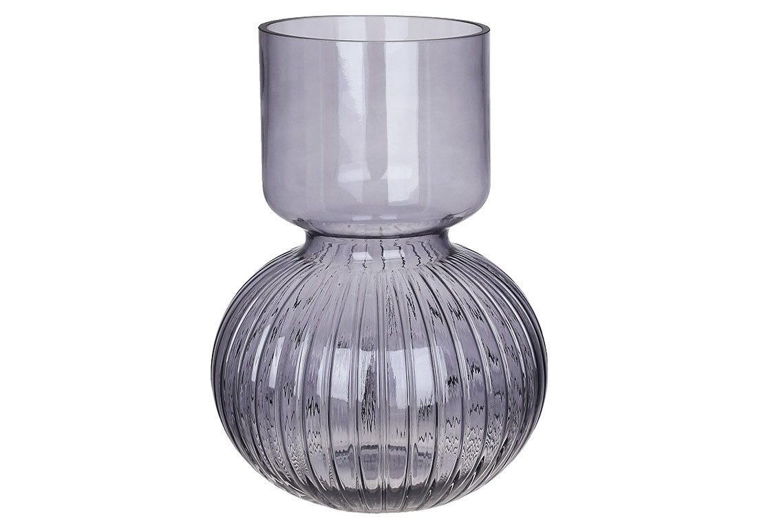 Ваза скляна Bottle grey D15*25см, колір - сіро-синій ТОВАР ВІД ВИРОБНИКА