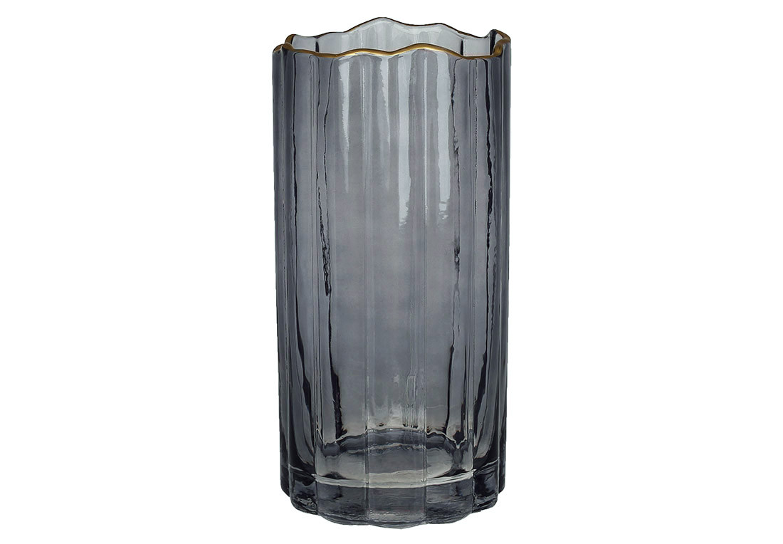 Ваза Гетсбі D11.5*25см, димчасто-сіра з золотом ТОВАР ВІД ВИРОБНИКА