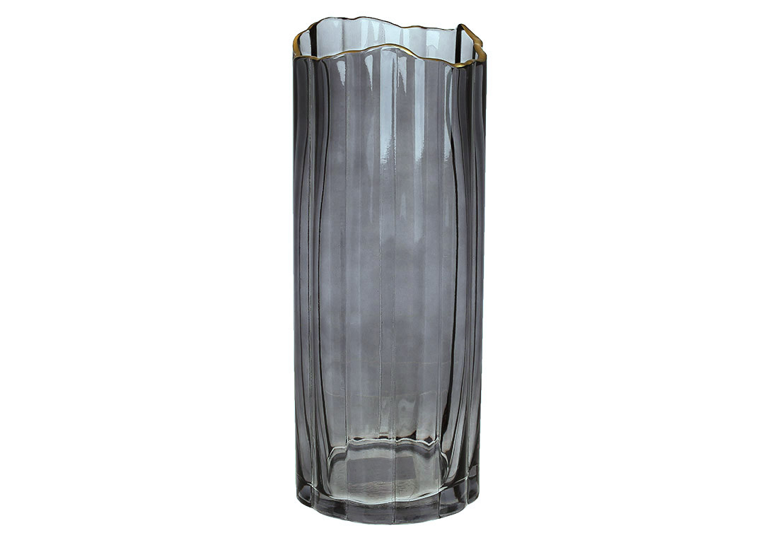 Ваза Гетсбі D12*30см, димчасто-сіра з золотом ТОВАР ВІД ВИРОБНИКА