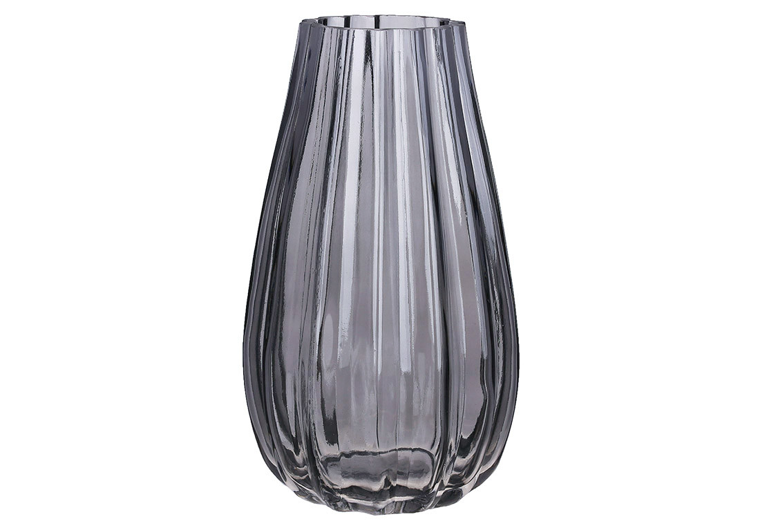 Ваза скляна Violla D12.5* 25см, колір - сірий ТОВАР ВІД ВИРОБНИКА