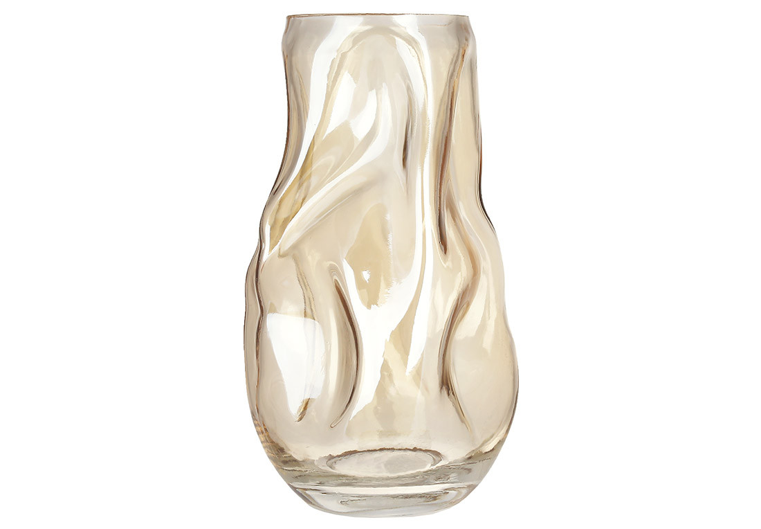 Ваза скляна Camilla D13*27см, колір - бурштин ТОВАР ВІД ВИРОБНИКА