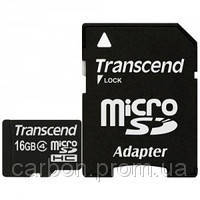 Карта памяти Transcend micro SDHC 16 GB Card Class 4 SD adapter