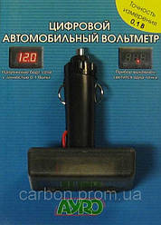 Цифровий автомобільний вольтметр зі штекером у прикурювач 12V AYRO