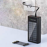 Потужний Power Bank-повербанк Nomi 60000mAh із сонячною панеллю та LED ліхтарем, USB, Type-C Чорний, фото 6