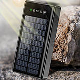 Потужний Power Bank-повербанк Nomi 60000mAh із сонячною панеллю та LED ліхтарем, USB, Type-C Чорний, фото 7