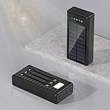 Потужний Power Bank-повербанк Nomi 60000mAh із сонячною панеллю та LED ліхтарем, USB, Type-C Чорний, фото 8