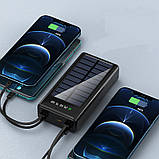 Потужний Power Bank-повербанк Nomi 60000mAh із сонячною панеллю та LED ліхтарем, USB, Type-C Чорний, фото 9
