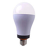 Світлодіодна Led лампа з акумулятором автономна аварійна 12w e27 лампочка з акумулятором 18650, фото 2