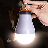 Світлодіодна Led лампа з акумулятором автономна аварійна 12w e27 лампочка з акумулятором 18650, фото 3