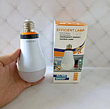 Світлодіодна Led лампа з акумулятором автономна аварійна 12w e27 лампочка з акумулятором 18650, фото 4