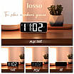 Годинник електронний настільний LOSSO Premium BASIC з LED підсвічуванням чорний, фото 3