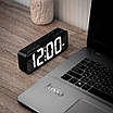 Годинник електронний настільний LOSSO Premium BASIC з LED підсвічуванням чорний, фото 2