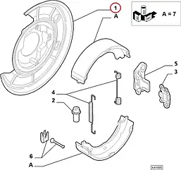 Захист заднього гальмівного диска ліва Fiat Ducato 250, Peugeot Boxer 3, Citroen Jumper 3 (06-14), 77364017