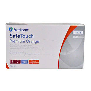 SafeTouch Premium Orange,100 шт, нітрилові, медичні рукавички, нестерильні, Medicom