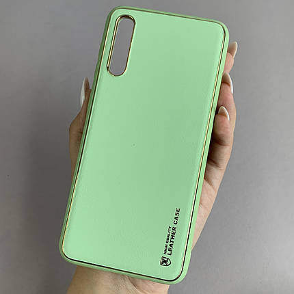Чохол для Samsung Galaxy A50s шкіряний матовий чохол на телефон самсунг а50с салатовий u9h, фото 1