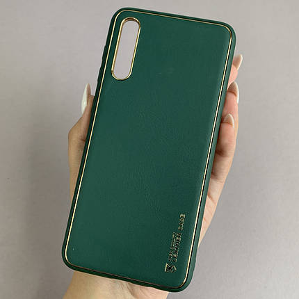 Чохол для Samsung Galaxy A50s шкіряний чохол на телефон самсунг а50с темно-зелений u9h, фото 1