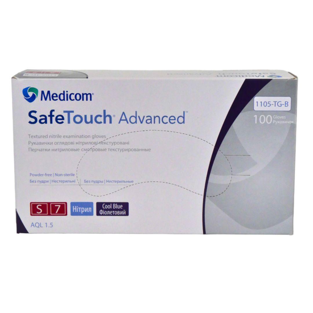 SafeTouch Advance Cool Blue 100 шт, нітрилові, медичні рукавички, нестерильні, Medicom