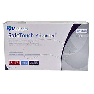 SafeTouch Advance Cool Blue  100 шт, нітрилові, медичні рукавички, нестерильні, Medicom