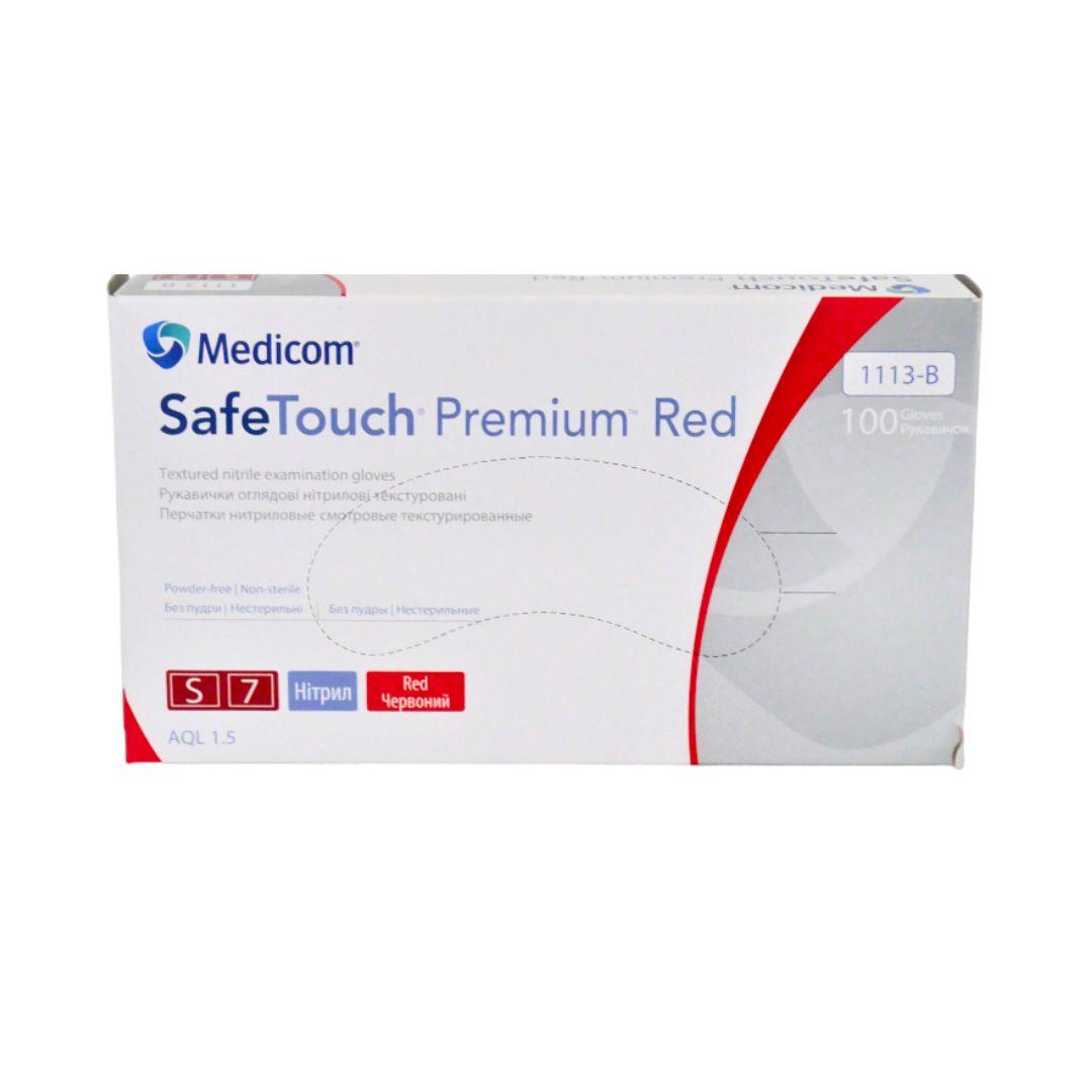 SafeTouch Premium Red 100 шт, нітрилові, медичні рукавички, нестерильні, Medicom