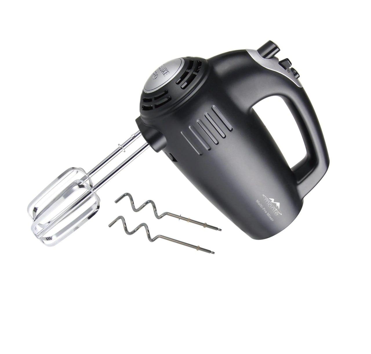 Ручний міксер Monte MT-2006 кухонний міксер для дому 5 швидкостей 2 насадки Чорний 700 Вт, фото 1