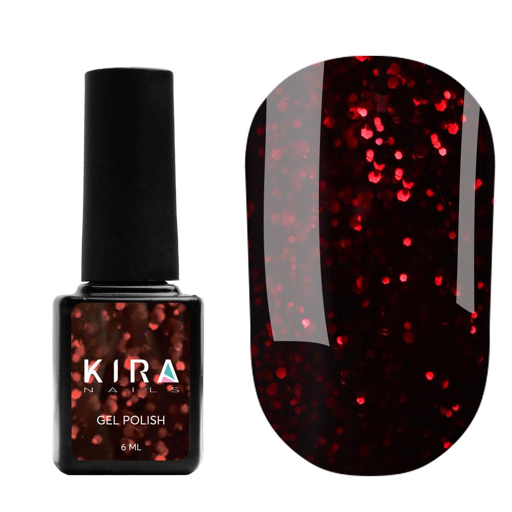 Гель-лак Red Hot Peppers Kira Nails 004, 6 мл (гранатовий з рубіновими блискітками), фото 1
