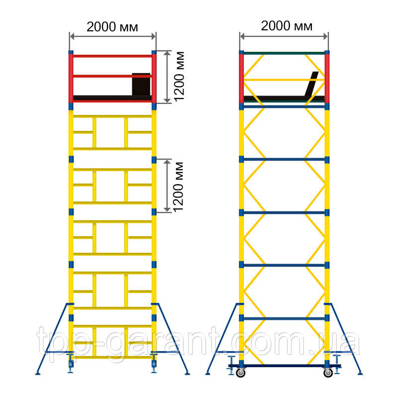 Вишка-тура будівельна 2х2 ( 13+1 ), фото 1