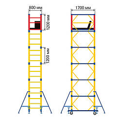 Підмости пересувні "Атлант" 1.7х0.8 ( 3+1 )