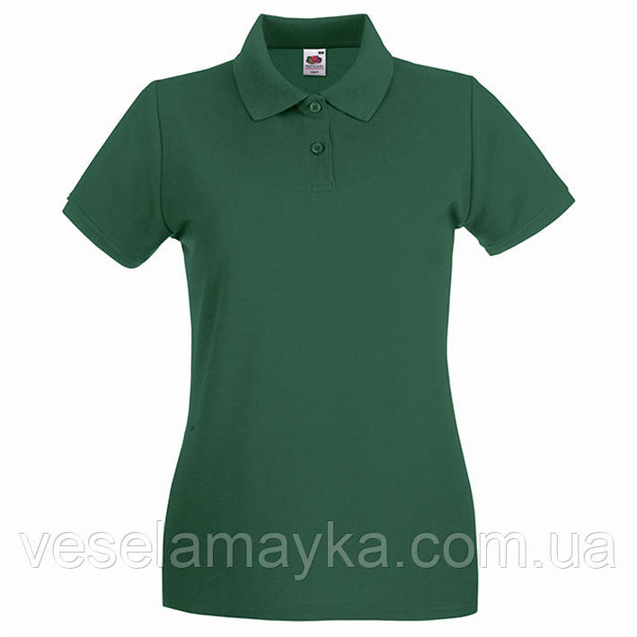 Темно-зелена жіноча футболка поло (Преміум)