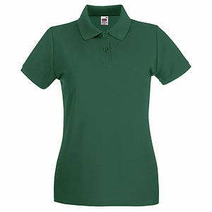 Темно-зелена жіноча футболка поло (Преміум)
