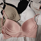 Жіночий топ рубчик з чашкою тонка бретель чашка В/С 4 кольори, фото 3