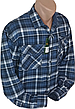 Байкова тепла чоловіча сорочка Hetai vd-0211 класична синя в клітку, байкова картата чоловіча сорочка, фото 8