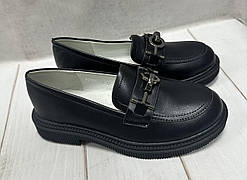 Шкільні дитячі туфлі Kimboo для дівчинки 32-37 чорні