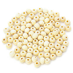 Намистини дерев'яні +-50 шт. 10 мм отвір 3 мм Натуральний