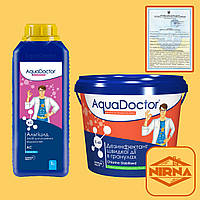 Набір шокової хімії для басейну Аквадоктор. Швидкий шок хлор для басейну, альгіцид від цвітіння води